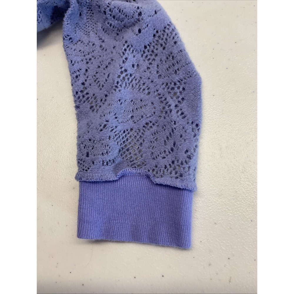 Free People Glacier Not Cold Sheer Lace top LG open knit‎ long sleeve oversized - Picture 6 of 12